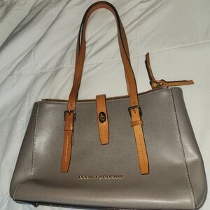 Dooney & Bourke Taupe and Tan Shoulder Bag